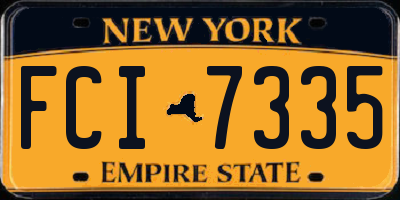 NY license plate FCI7335