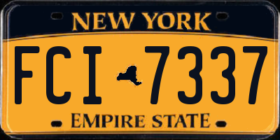 NY license plate FCI7337