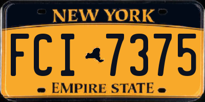 NY license plate FCI7375