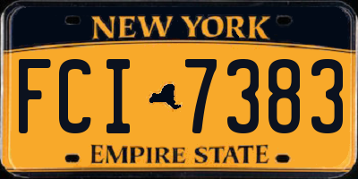 NY license plate FCI7383
