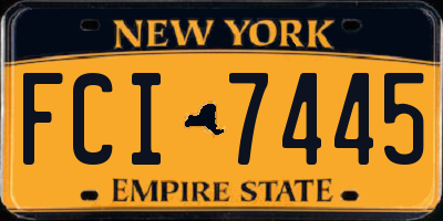 NY license plate FCI7445