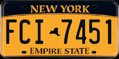 NY license plate FCI7451