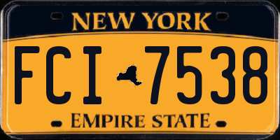 NY license plate FCI7538