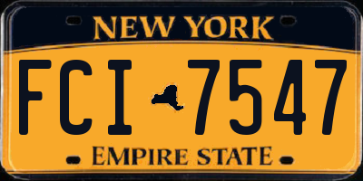 NY license plate FCI7547