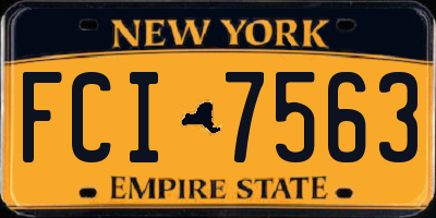 NY license plate FCI7563