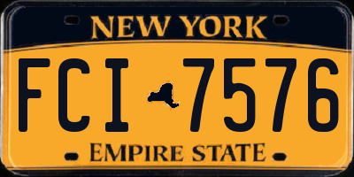 NY license plate FCI7576