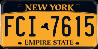 NY license plate FCI7615