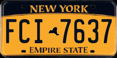 NY license plate FCI7637