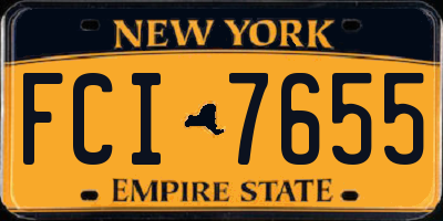 NY license plate FCI7655