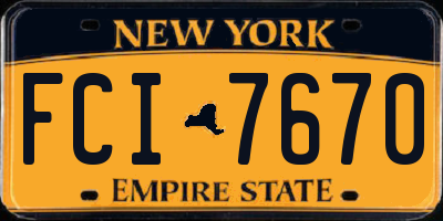 NY license plate FCI7670
