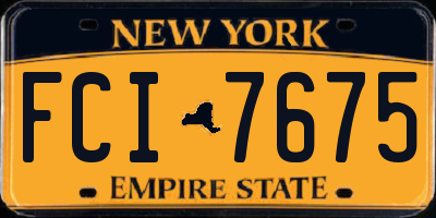 NY license plate FCI7675