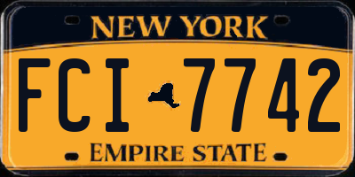 NY license plate FCI7742