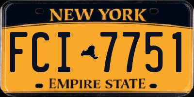 NY license plate FCI7751