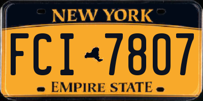 NY license plate FCI7807