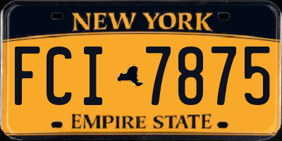 NY license plate FCI7875