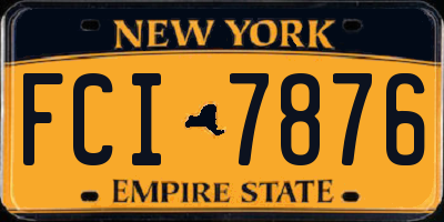 NY license plate FCI7876
