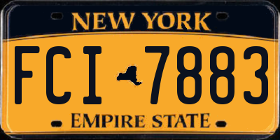 NY license plate FCI7883