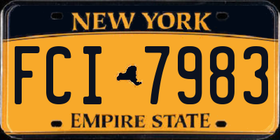 NY license plate FCI7983