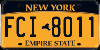 NY license plate FCI8011