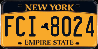 NY license plate FCI8024