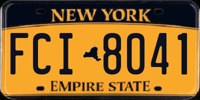 NY license plate FCI8041