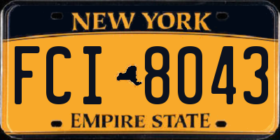 NY license plate FCI8043