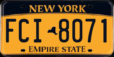 NY license plate FCI8071