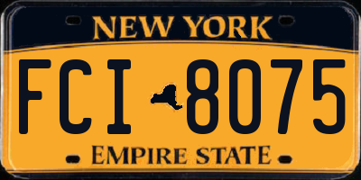 NY license plate FCI8075