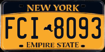 NY license plate FCI8093