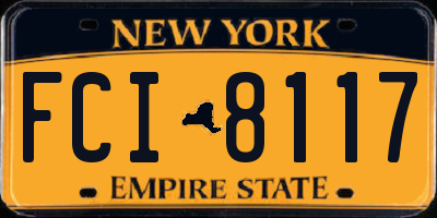 NY license plate FCI8117
