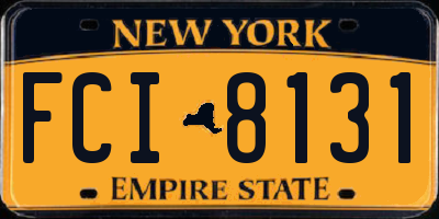 NY license plate FCI8131