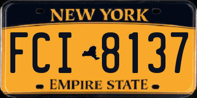 NY license plate FCI8137