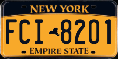 NY license plate FCI8201