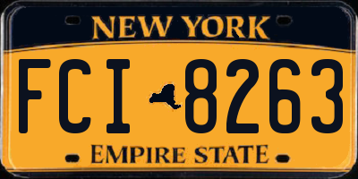 NY license plate FCI8263