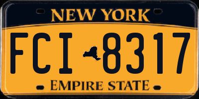 NY license plate FCI8317