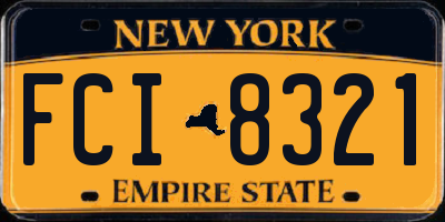 NY license plate FCI8321