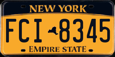 NY license plate FCI8345
