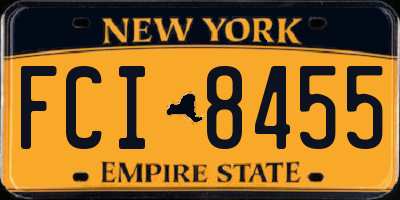 NY license plate FCI8455