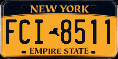 NY license plate FCI8511