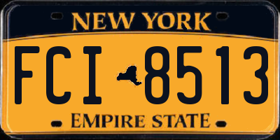 NY license plate FCI8513