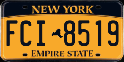 NY license plate FCI8519