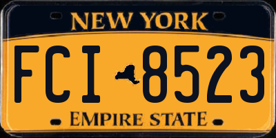 NY license plate FCI8523