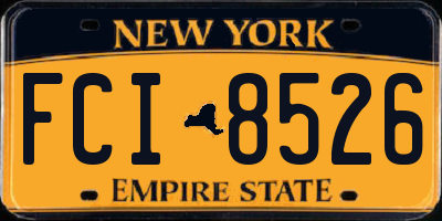 NY license plate FCI8526