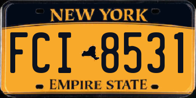 NY license plate FCI8531