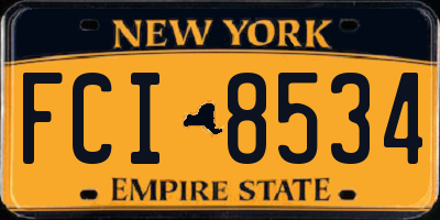 NY license plate FCI8534