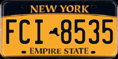 NY license plate FCI8535