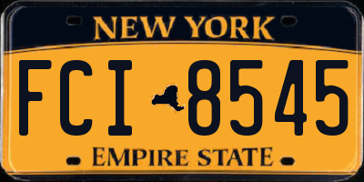 NY license plate FCI8545