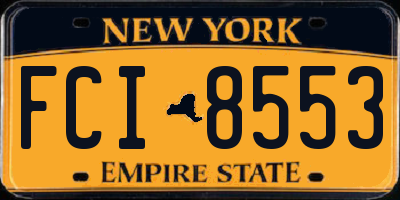 NY license plate FCI8553