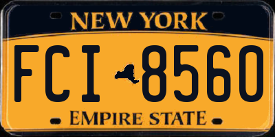 NY license plate FCI8560