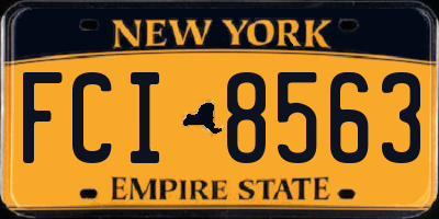 NY license plate FCI8563
